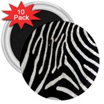 Zebra Print Big	 3  Magnet (10 pack)