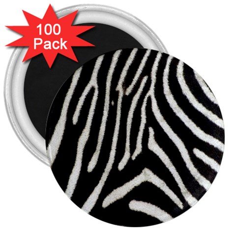 Zebra Print Big	 3  Magnet (100 pack) from ArtsNow.com Front
