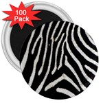 Zebra Print Big	 3  Magnet (100 pack)