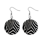 Zebra Print Big	 1  Button Earrings