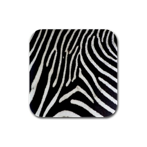 Zebra Print Big	 Rubber Square Coaster (4 pack) from ArtsNow.com Front