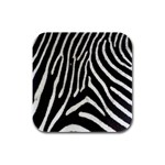 Zebra Print Big	 Rubber Square Coaster (4 pack)