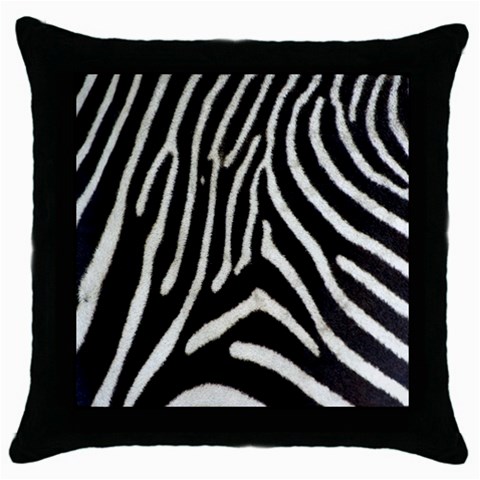 Zebra Print Big	 Throw Pillow Case (Black) from ArtsNow.com Front