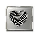 Zebra Print Big	 Mega Link Heart Italian Charm (18mm)