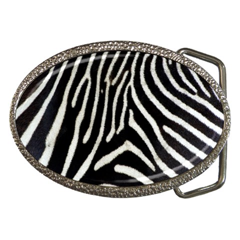 Zebra Print Big	 Belt Buckle from ArtsNow.com Front