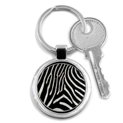 Zebra Print Big	 Key Chain (Round) from ArtsNow.com Front