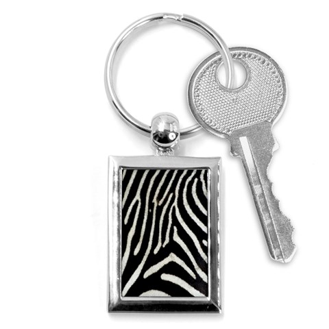 Zebra Print Big	 Key Chain (Rectangle) from ArtsNow.com Front