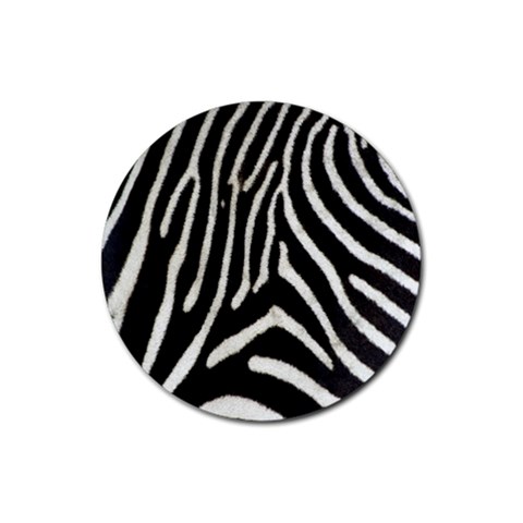 Zebra Print Big	 Rubber Round Coaster (4 pack) from ArtsNow.com Front