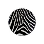 Zebra Print Big	 Rubber Round Coaster (4 pack)