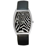 Zebra Print Big	 Barrel Style Metal Watch