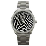 Zebra Print Big	 Sport Metal Watch