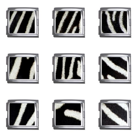 Zebra Print Big	Mega Link Italian Charm (9 pack) from ArtsNow.com Front