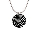 Zebra Print Big	 1  Button Necklace