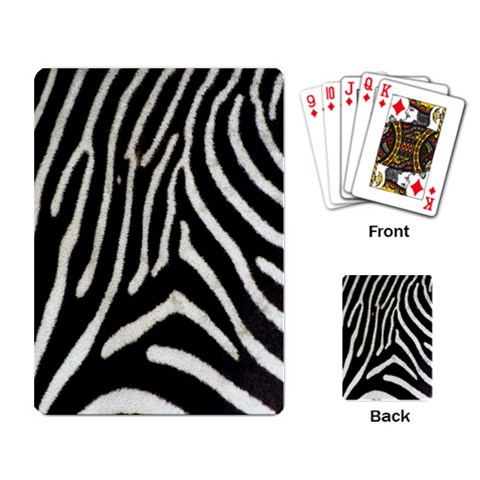 Zebra Print Big	 Playing Cards Single Design from ArtsNow.com Back