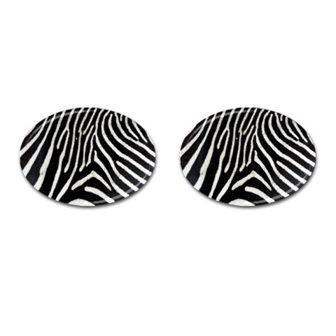 Zebra Print Big	 Cufflinks (Oval) from ArtsNow.com Front(Pair)