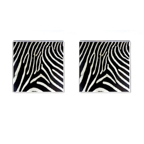 Zebra Print Big	 Cufflinks (Square) from ArtsNow.com Front(Pair)
