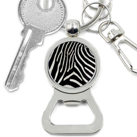 Zebra Print Big	 Bottle Opener Key Chain from ArtsNow.com Front