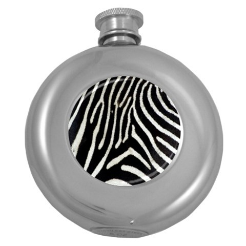 Zebra Print Big	 Hip Flask (5 oz) from ArtsNow.com Front