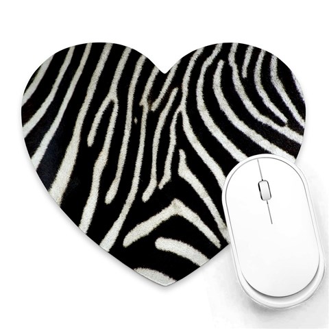 Zebra Print Big	 Mousepad (Heart) from ArtsNow.com Front