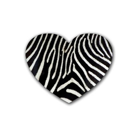 Zebra Print Big	 Rubber Coaster (Heart) from ArtsNow.com Front