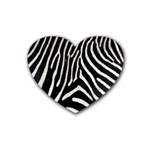 Zebra Print Big	 Rubber Coaster (Heart)