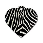 Zebra Print Big	 Dog Tag Heart (One Side)