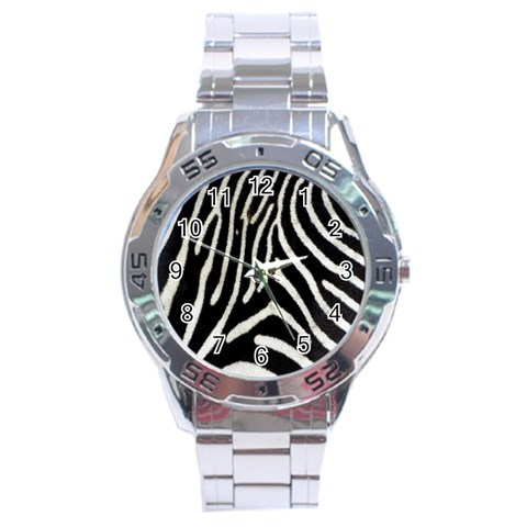 Zebra Print Big	 Stainless Steel Analogue Men’s Watch from ArtsNow.com Front