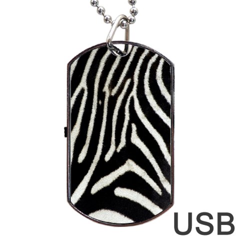 Zebra Print Big	Dog Tag USB Flash (Two Sides) from ArtsNow.com Front
