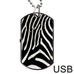 Zebra Print Big	Dog Tag USB Flash (Two Sides) from ArtsNow.com Front