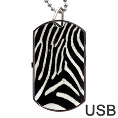 Zebra Print Big	Dog Tag USB Flash (Two Sides) from ArtsNow.com Back