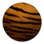 Tiger Print Dark	 Round Mousepad