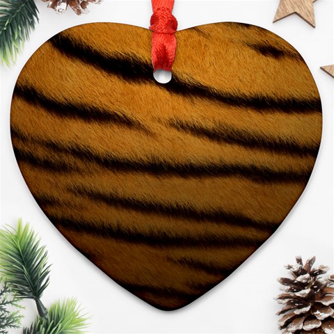 Tiger Print Dark	 Ornament (Heart) from ArtsNow.com Front