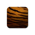 Tiger Print Dark	 Rubber Square Coaster (4 pack)