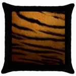 Tiger Print Dark	 Throw Pillow Case (Black)