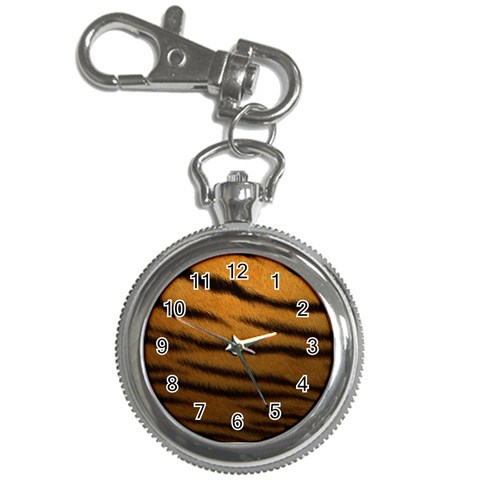 Tiger Print Dark	 Key Chain Watch from ArtsNow.com Front