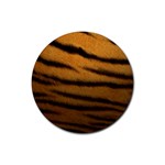 Tiger Print Dark	 Rubber Round Coaster (4 pack)