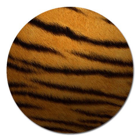 Tiger Print Dark	 Magnet 5  (Round) from ArtsNow.com Front