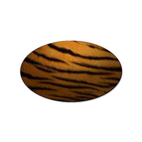 Tiger Print Dark	 Sticker Oval (100 pack) from ArtsNow.com Front