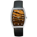 Tiger Print Dark	 Barrel Style Metal Watch