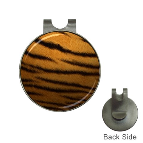 Tiger Print Dark	 Golf Ball Marker Hat Clip from ArtsNow.com Front