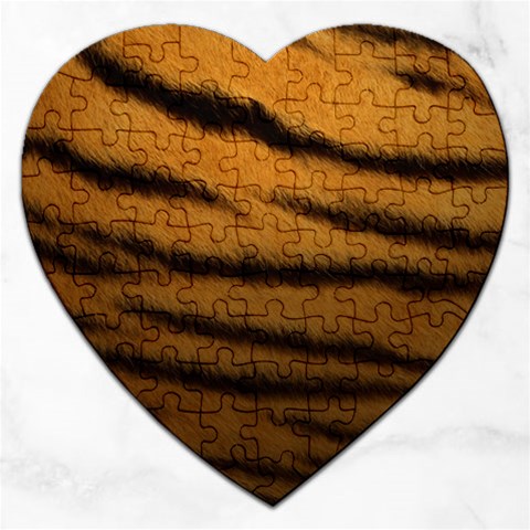Tiger Print Dark	 Jigsaw Puzzle (Heart) from ArtsNow.com Front