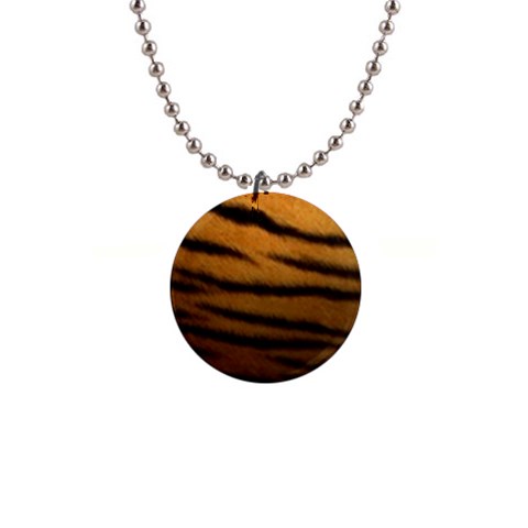 Tiger Print Dark	 1  Button Necklace from ArtsNow.com Front