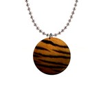 Tiger Print Dark	 1  Button Necklace