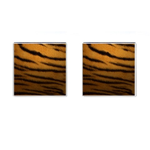Tiger Print Dark	 Cufflinks (Square) from ArtsNow.com Front(Pair)
