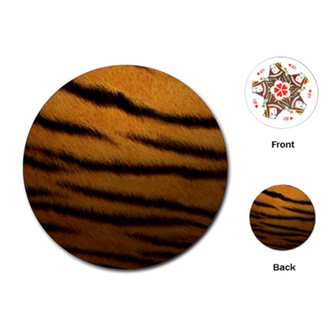 Tiger Print Dark	Playing Cards (Round) from ArtsNow.com Front