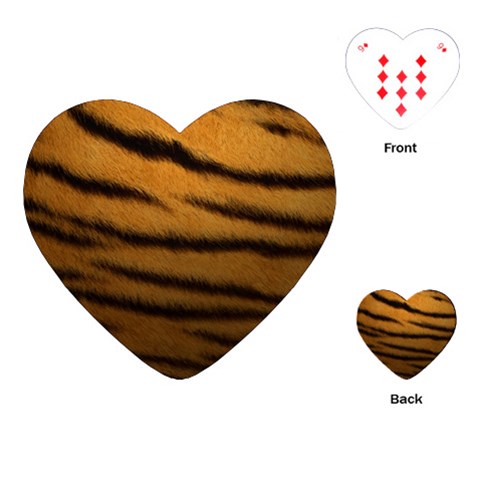 Tiger Print Dark	Playing Cards (Heart) from ArtsNow.com Front