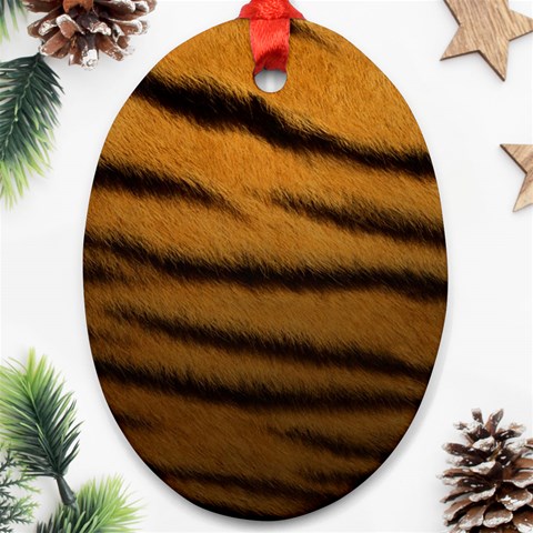 Tiger Print Dark	 Oval Ornament (Two Sides) from ArtsNow.com Front