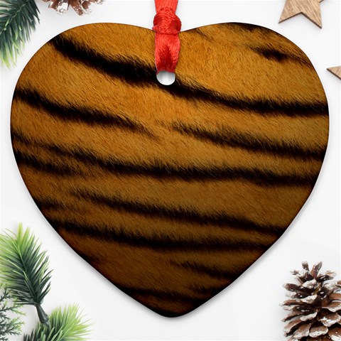 Tiger Print Dark	 Heart Ornament (Two Sides) from ArtsNow.com Front