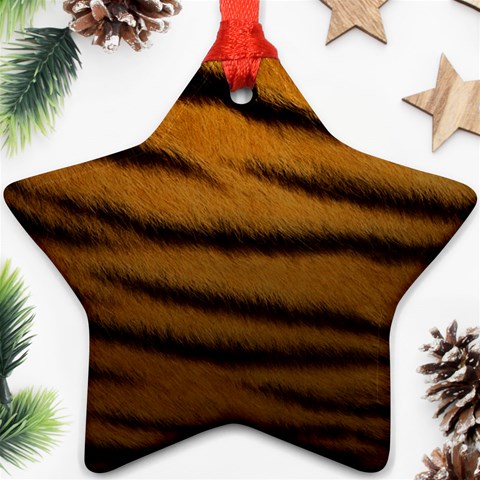 Tiger Print Dark	 Star Ornament (Two Sides) from ArtsNow.com Front