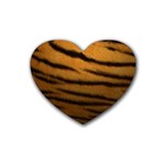 Tiger Print Dark	 Rubber Coaster (Heart)